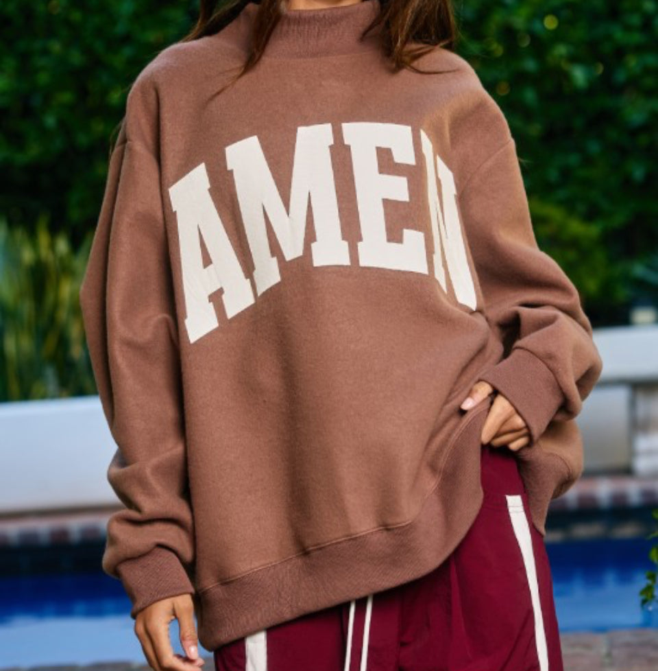 PREORDER- WWJD revisable AMEN mock neck