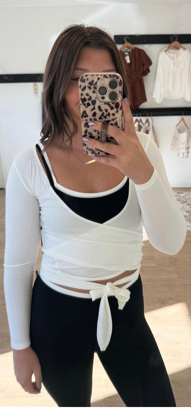 The White Wrap Top