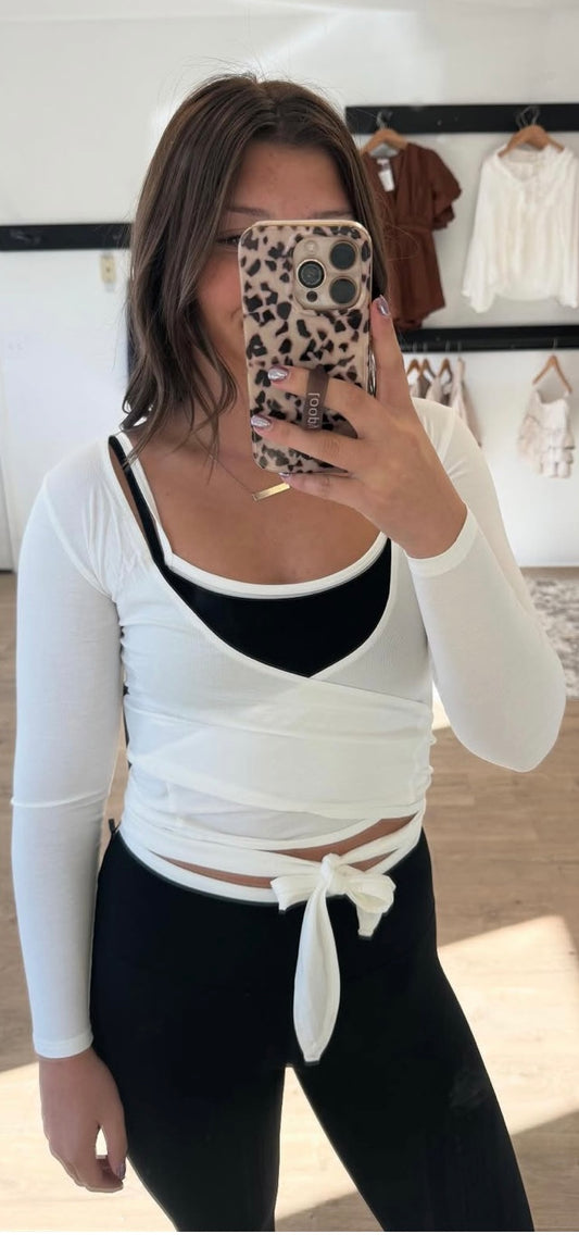 The White Wrap Top