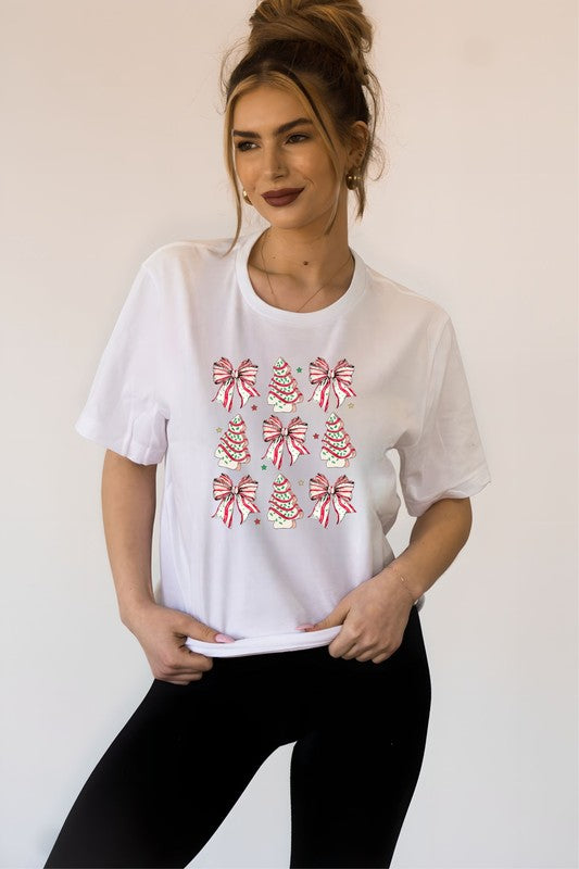 Coquette Christmas Tree Cake Graphic Tee