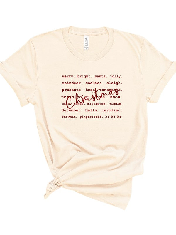 Christmas Words Boutique Tee