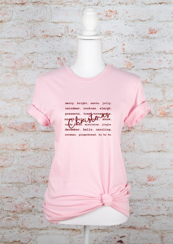 Christmas Words Boutique Tee