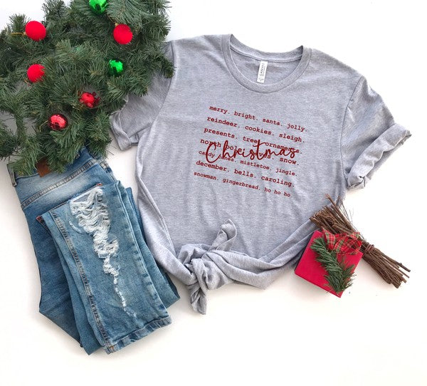 Christmas Words Boutique Tee