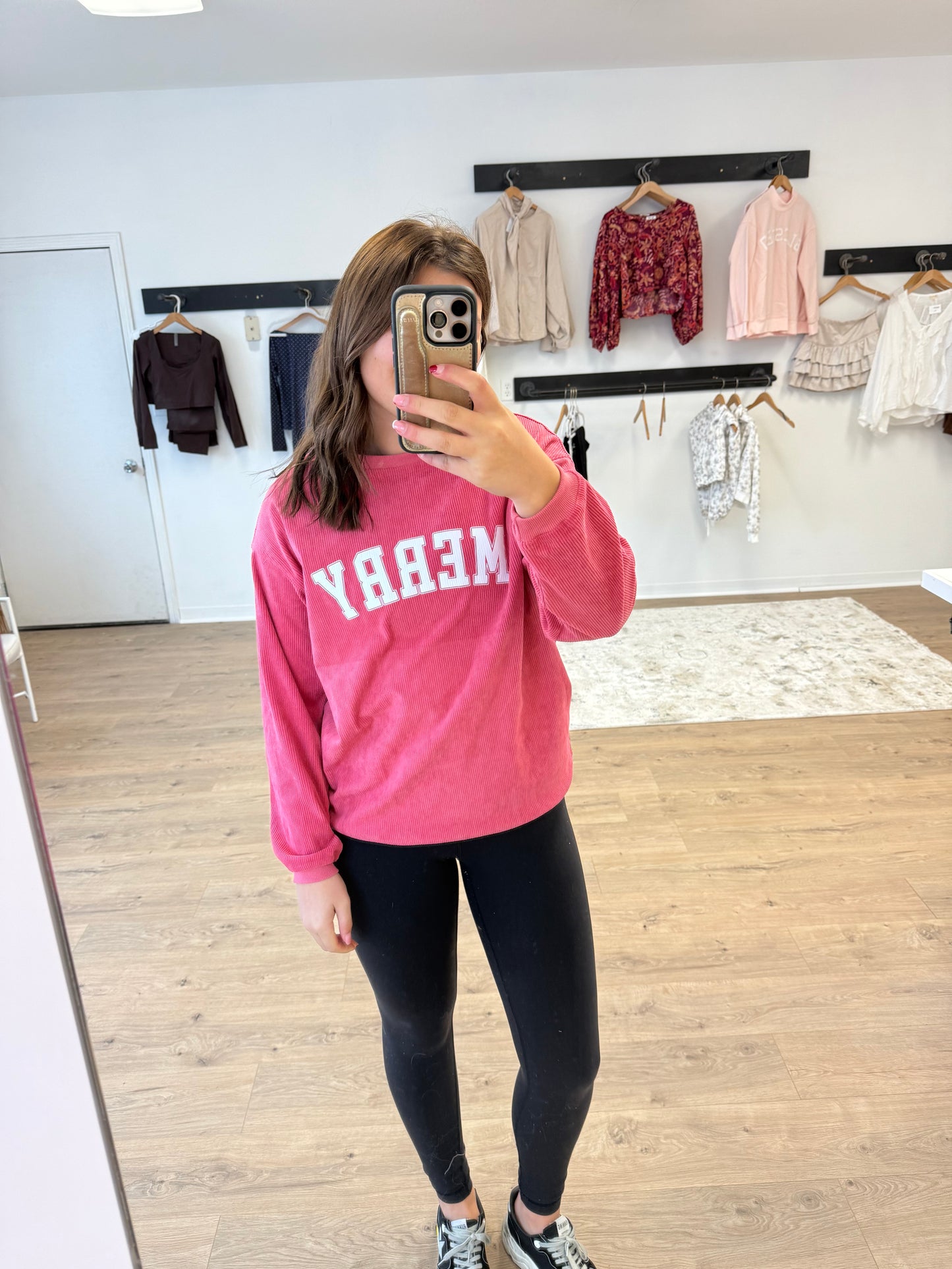 Merry Ribbed Sweatshirt