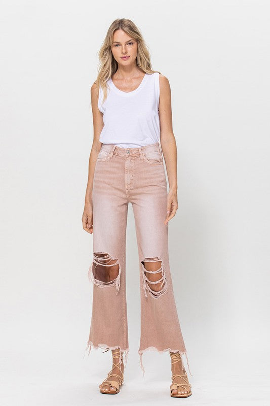 90's Vintage Crop Flare Jeans