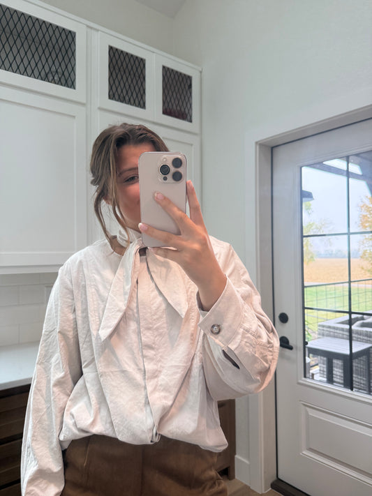 The Tan Button Up Scarf