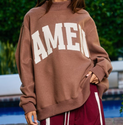 PREORDER- WWJD revisable AMEN mock neck