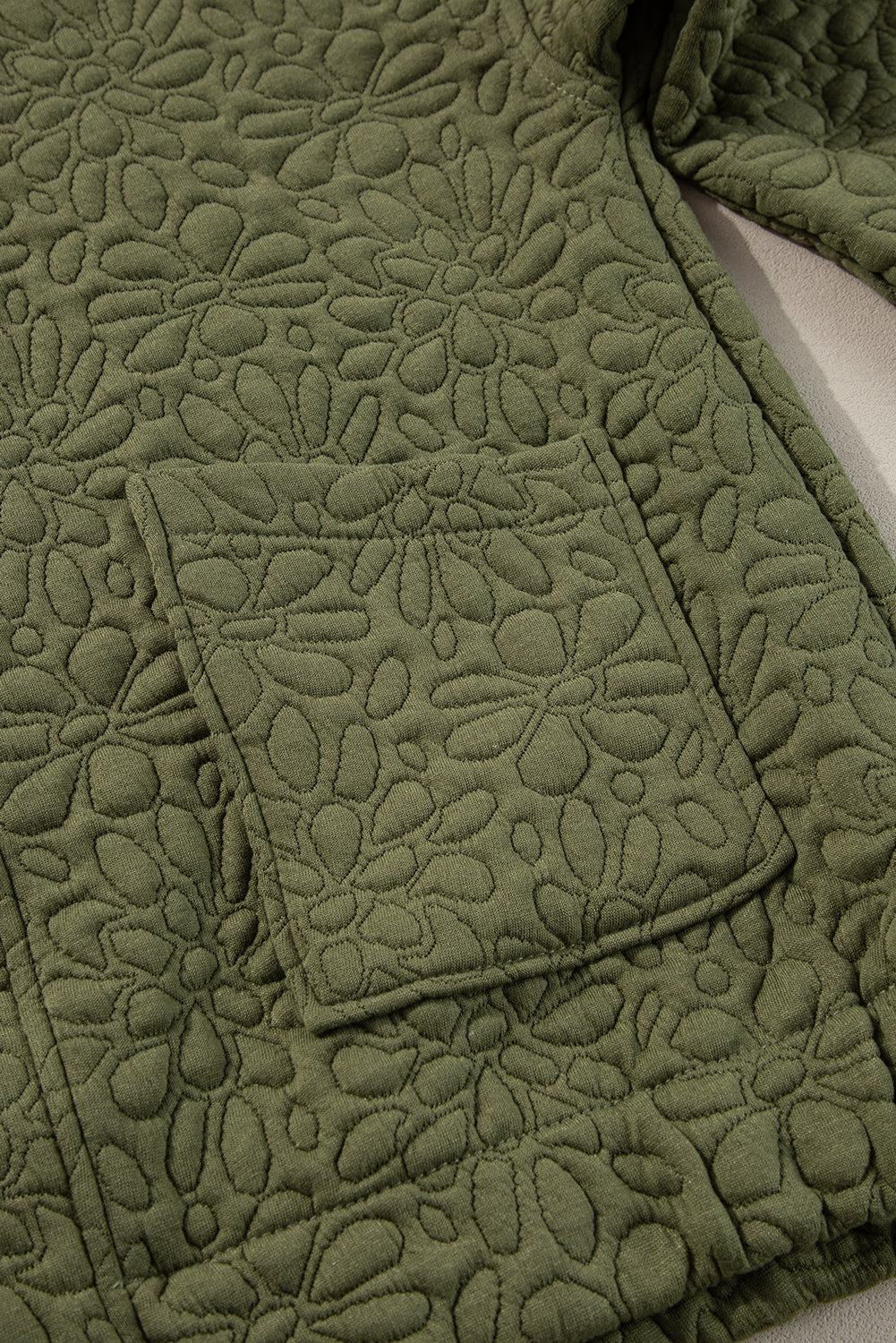 Jungle Green Floral Quilted Jacket