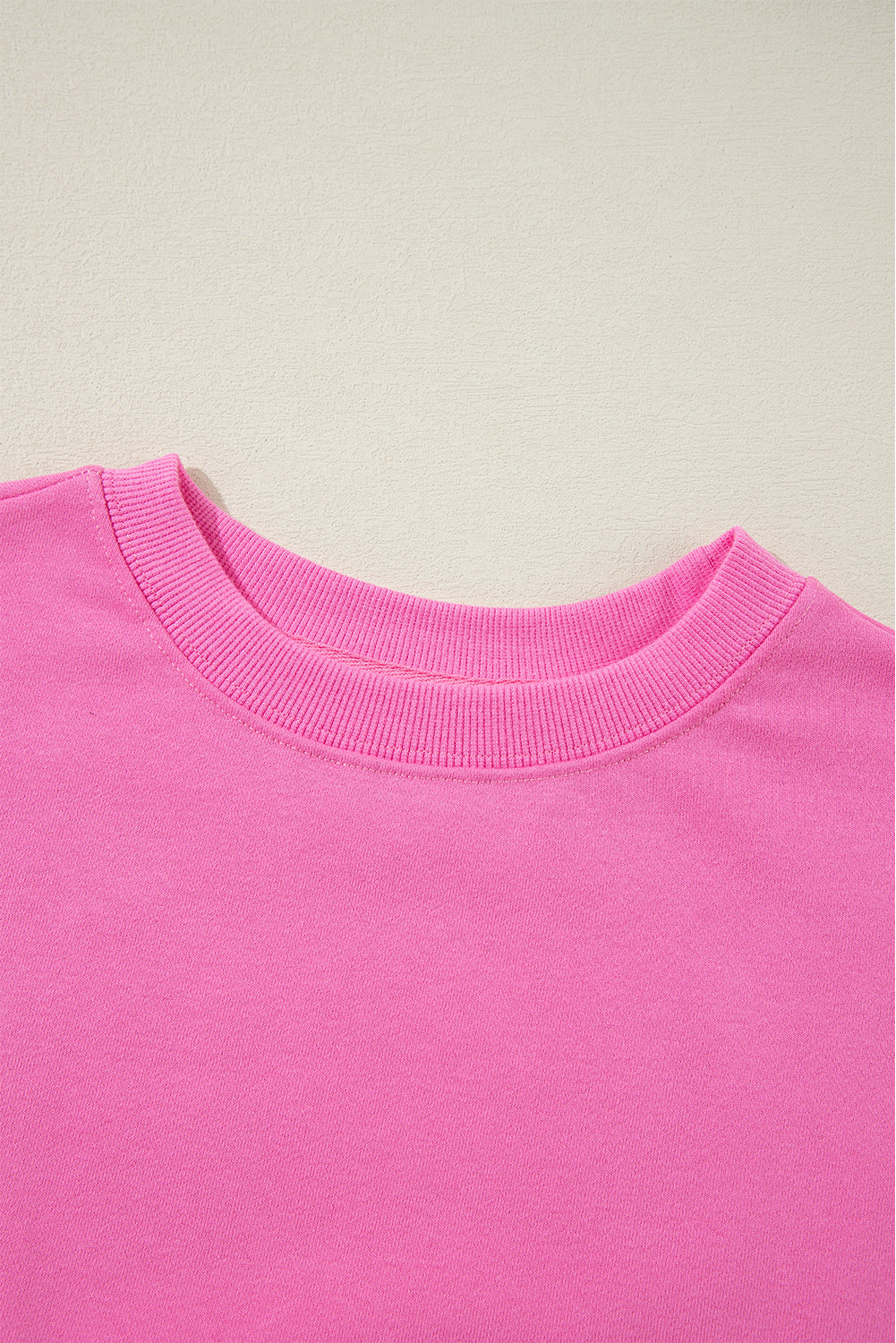 Bonbon Plain Drop Shoulder Crewneck Pullover Sweatshirt